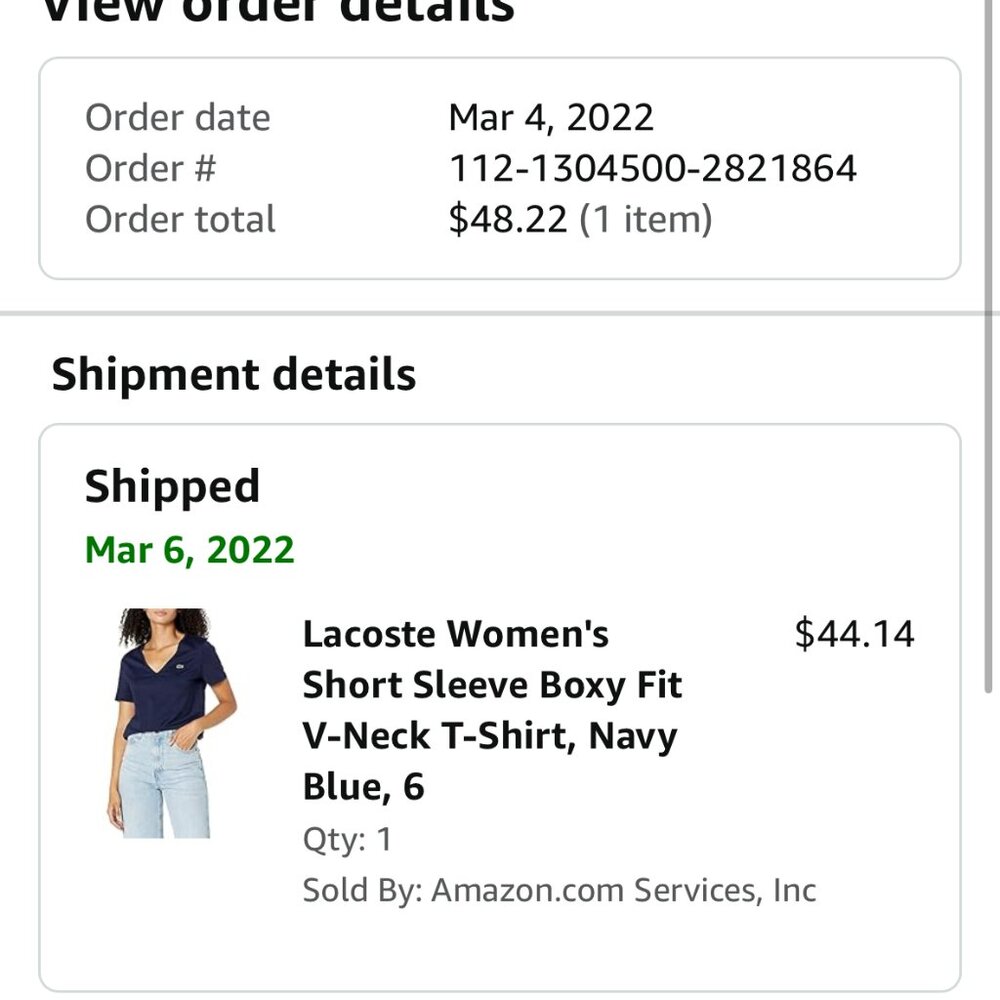 Lacoste Women's Short Sleeve Boxy Fit V-Neck T-Shirt Size 6 - Picture 7 of 7